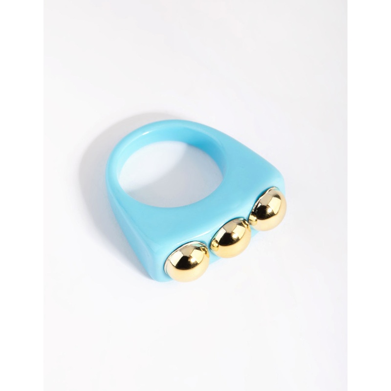 90s Blue & Gold Ring