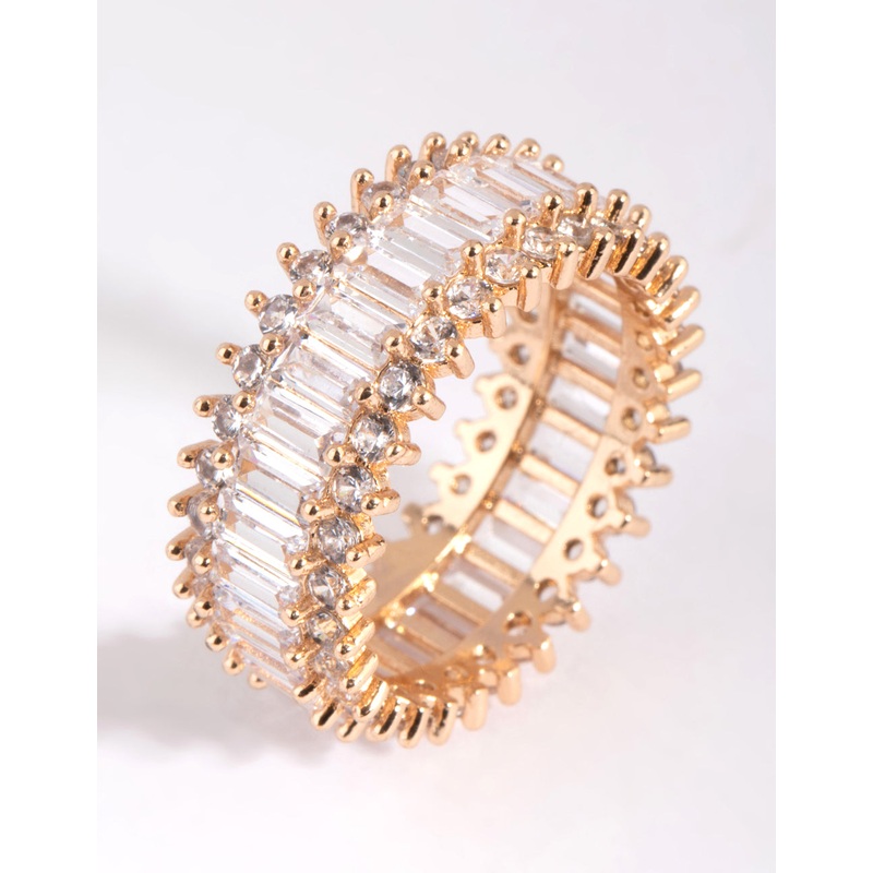 Gold Cubic Zirconia Baguette Ring