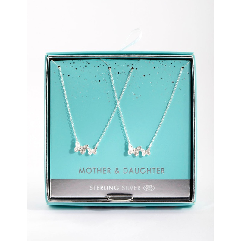 Sterling Silver Butterfly Necklace Set