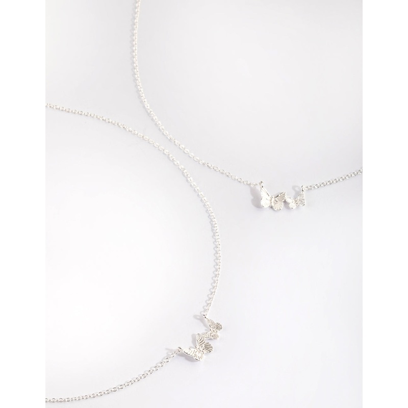 Sterling Silver Butterfly Necklace Set