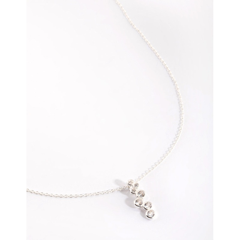Sterling Silver Diamante Drop Necklace