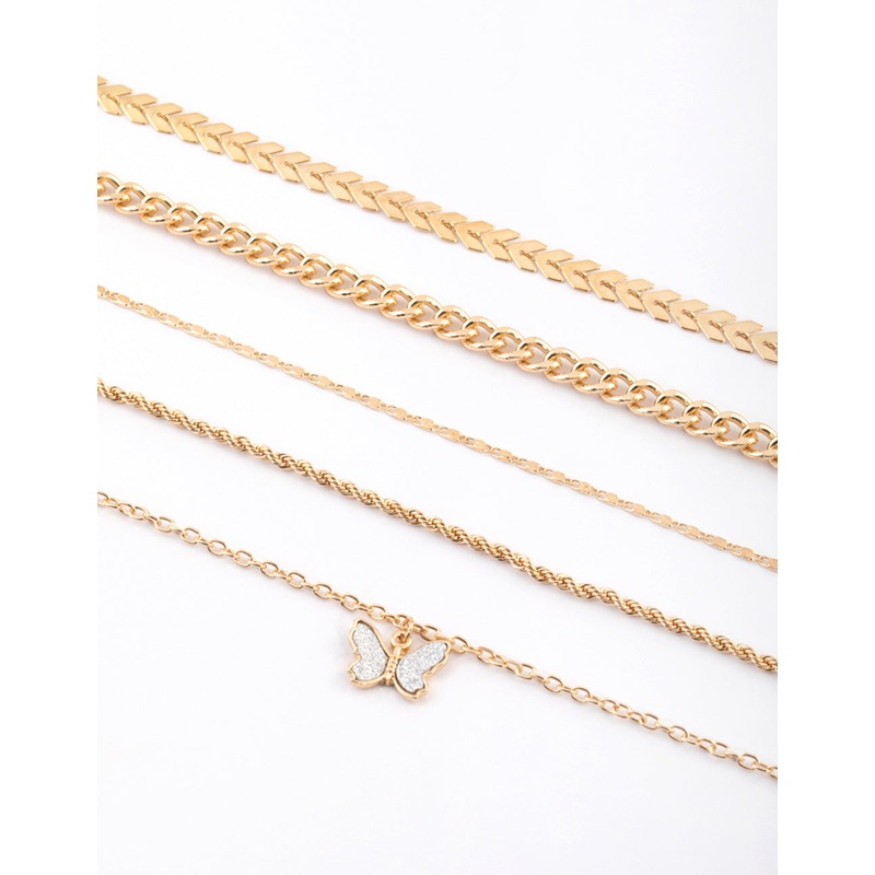 Gold Glitter Butterfly Choker