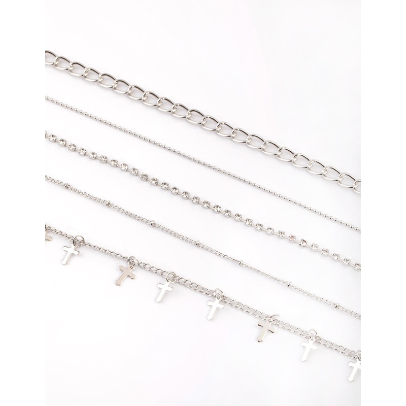 Rhodium Cross Choker