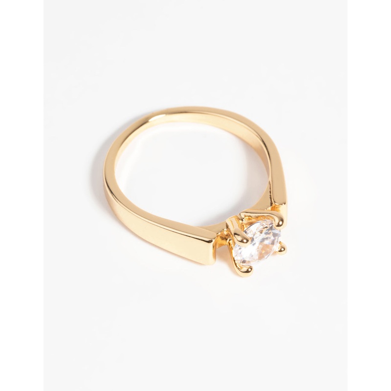 Gold Plated Ring with Cubic Zirconia