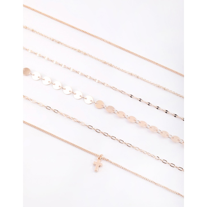 Rose Gold Cross Choker