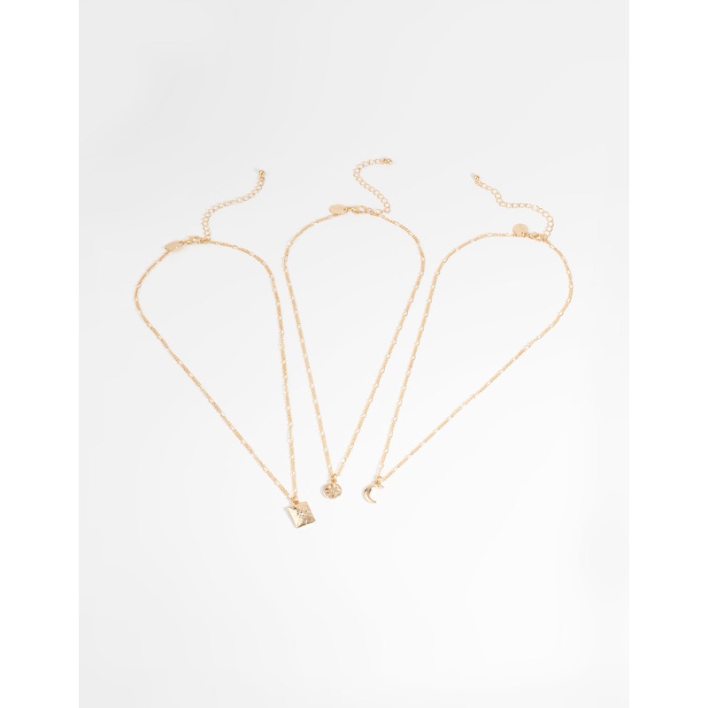 Gold Celestial Diamante Necklace Set