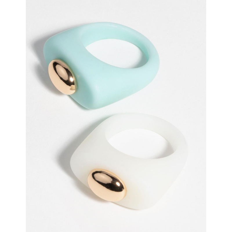 90s White & Turquoise Rings