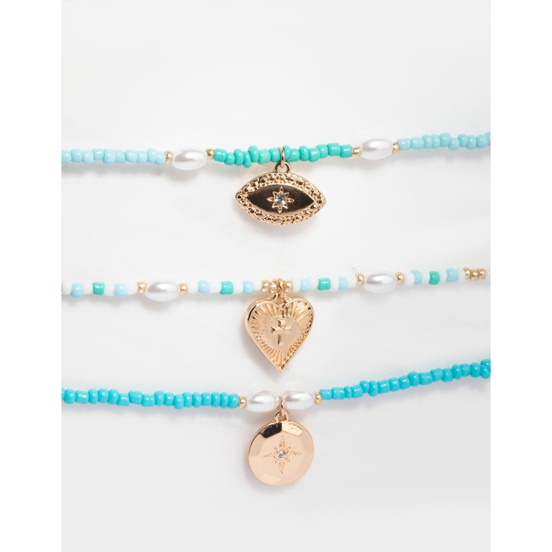 Acrylic Evil Eye Friendship Bracelet Pack