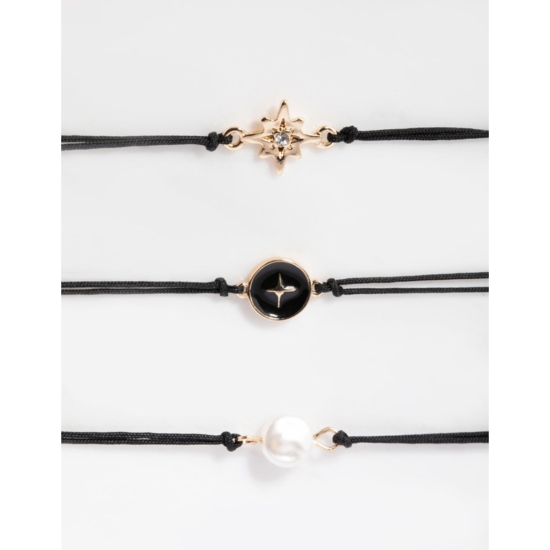 Black Star & Pearl Friendship Bracelet Pack
