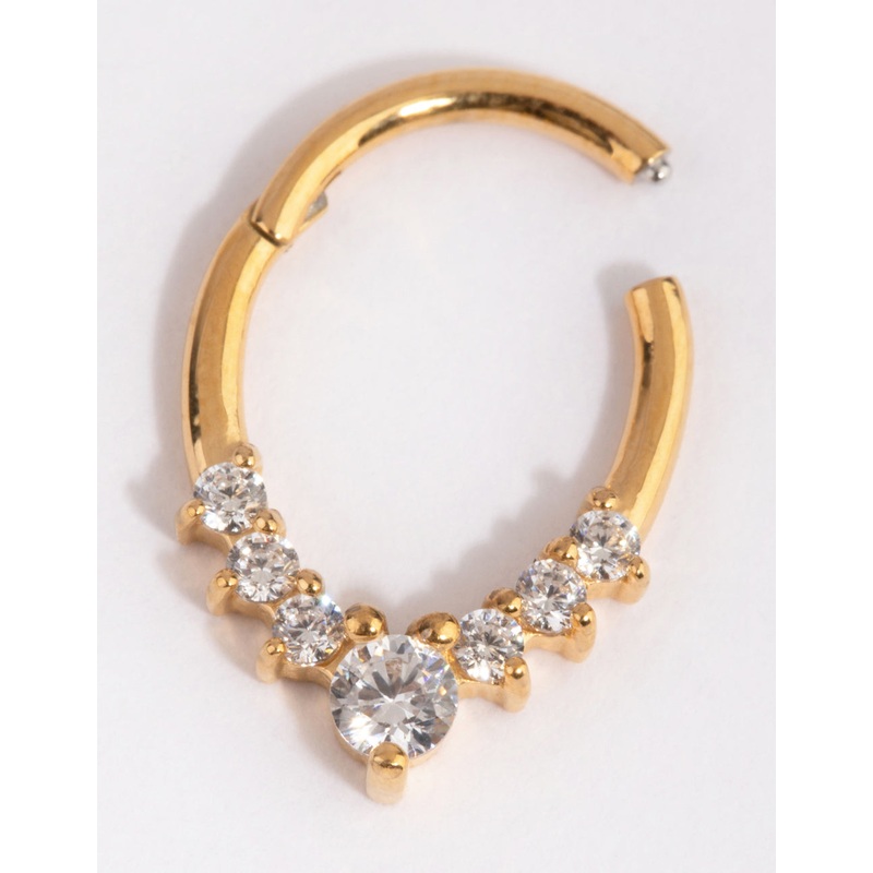 Gold Surgical Steel Crystal Clicker