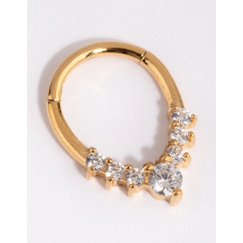 Gold Surgical Steel Crystal Clicker