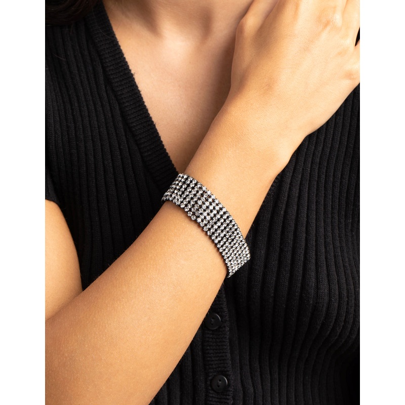 Matte Black Diamante Bracelet
