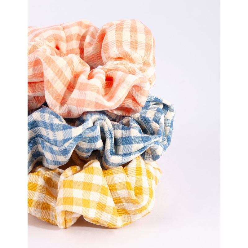 Mixed Gingham Scrunchie Pack