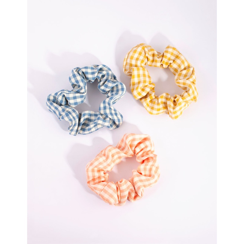 Mixed Gingham Scrunchie Pack