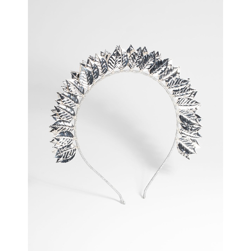 Silver Fanned Leaf Alice Band
