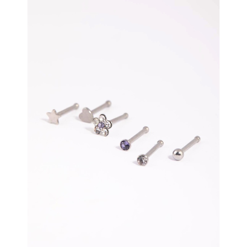 Surgical Steel Mixed Daisy Nose Studs