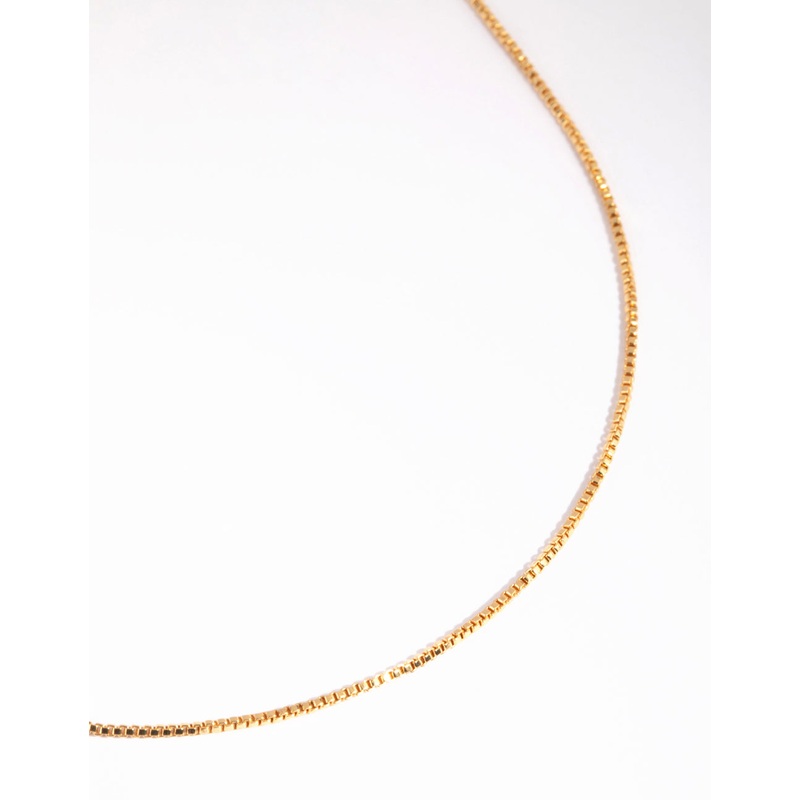 Gold Plated Medium Box Chain Necklace