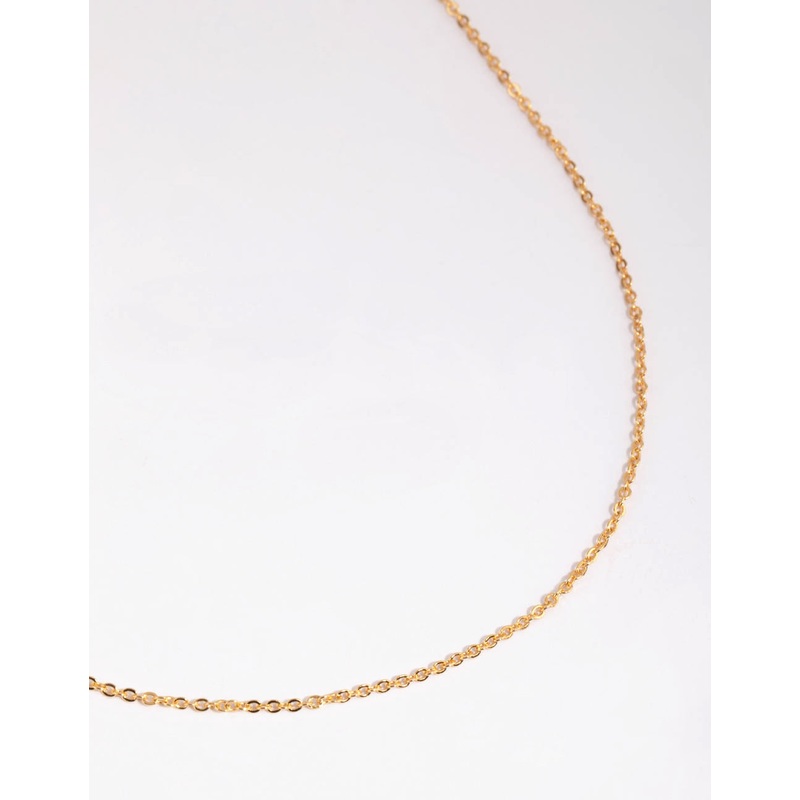 Gold Plated Short Plain Chain Necklace