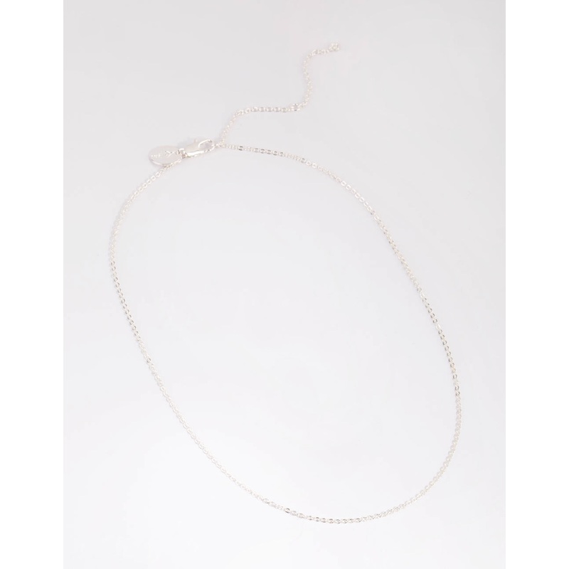 Silver Plated Short Plain Chain Necklace