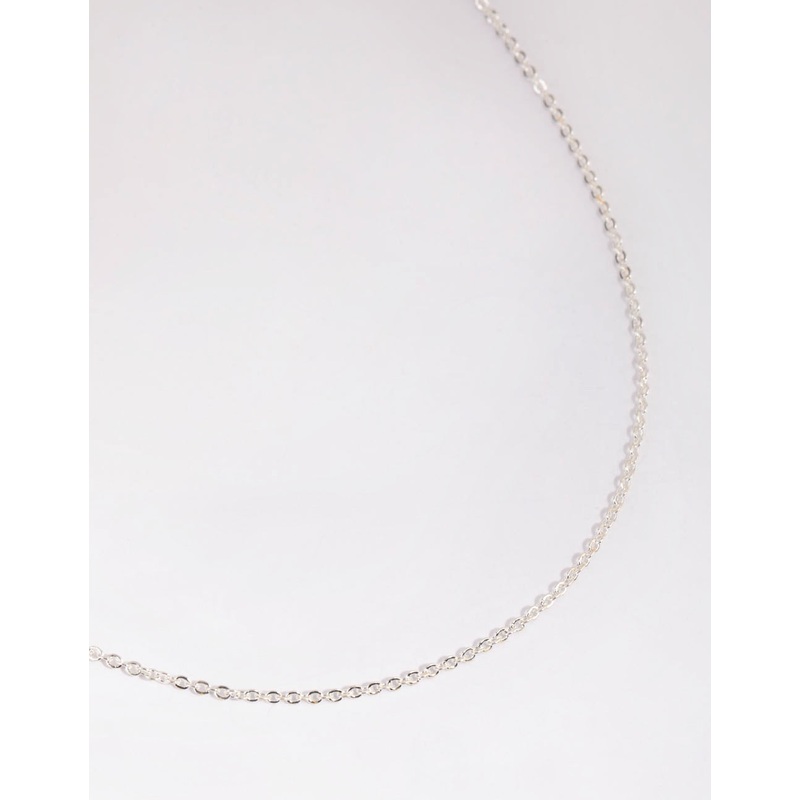 Silver Plated Short Plain Chain Necklace