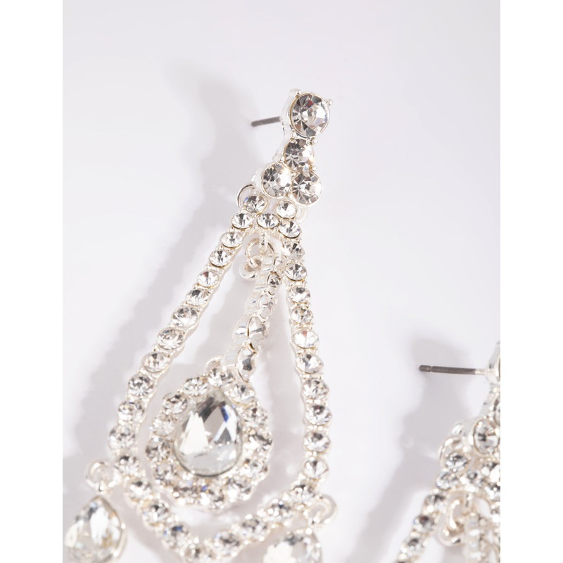 Silver Statement Teardrop Earrings