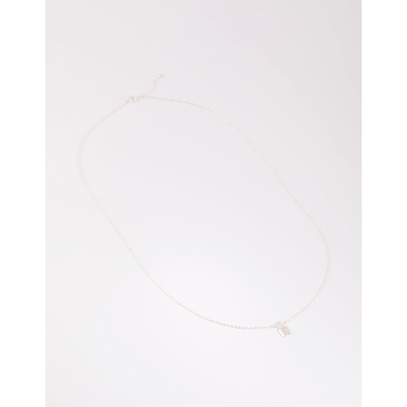 Sterling Silver Star Padlock Necklace