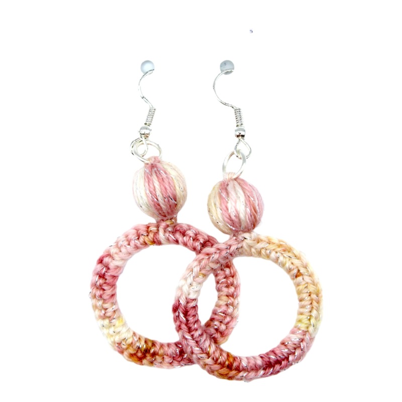 Earrings – Crochet Hoops – Heath