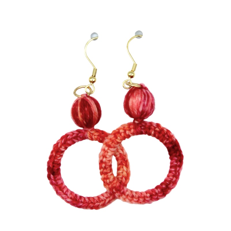 Earrings – Crochet Hoops – OOAK