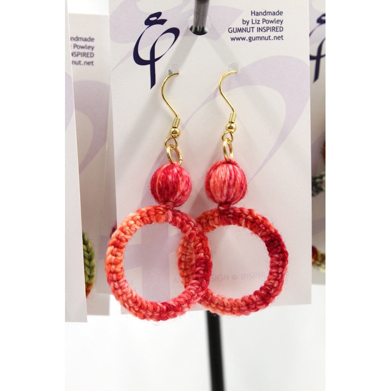 Earrings – Crochet Hoops – OOAK
