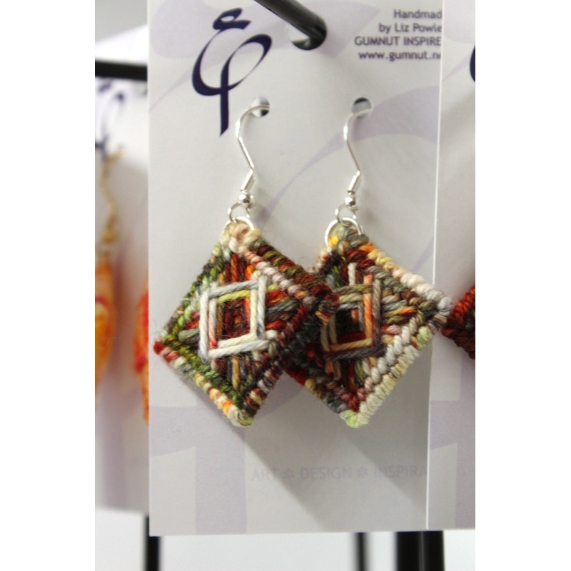 Earrings – Needlepoint – Fox in the Forest 2