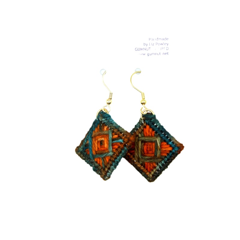 Earrings – Needlepoint – Kingfisher