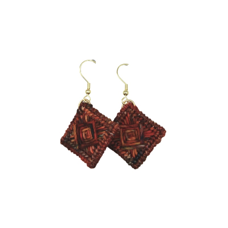 Earrings – Needlepoint – Paprika