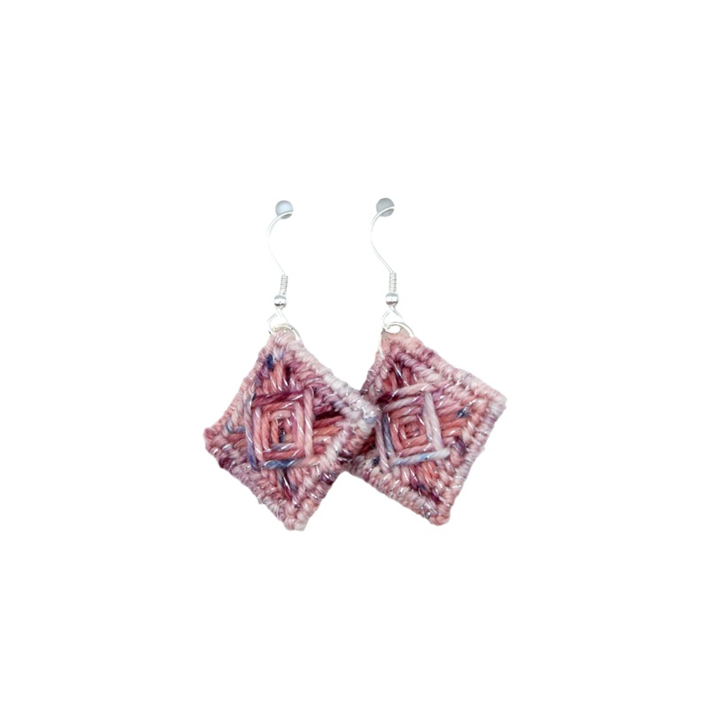 Earrings – Needlepoint – Purple Blush
