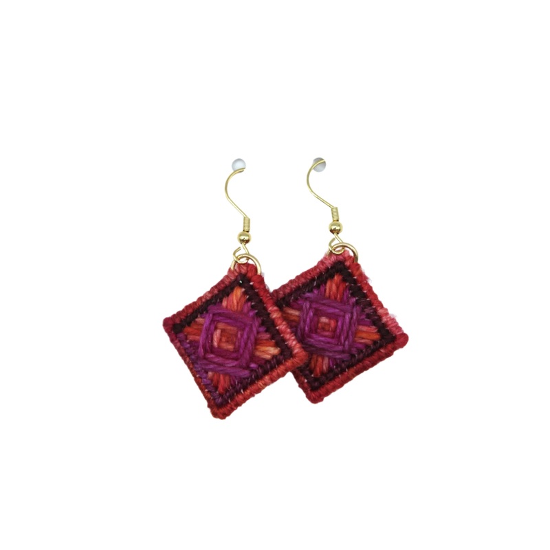 Earrings – Needlepoint – Tequila Sunrise