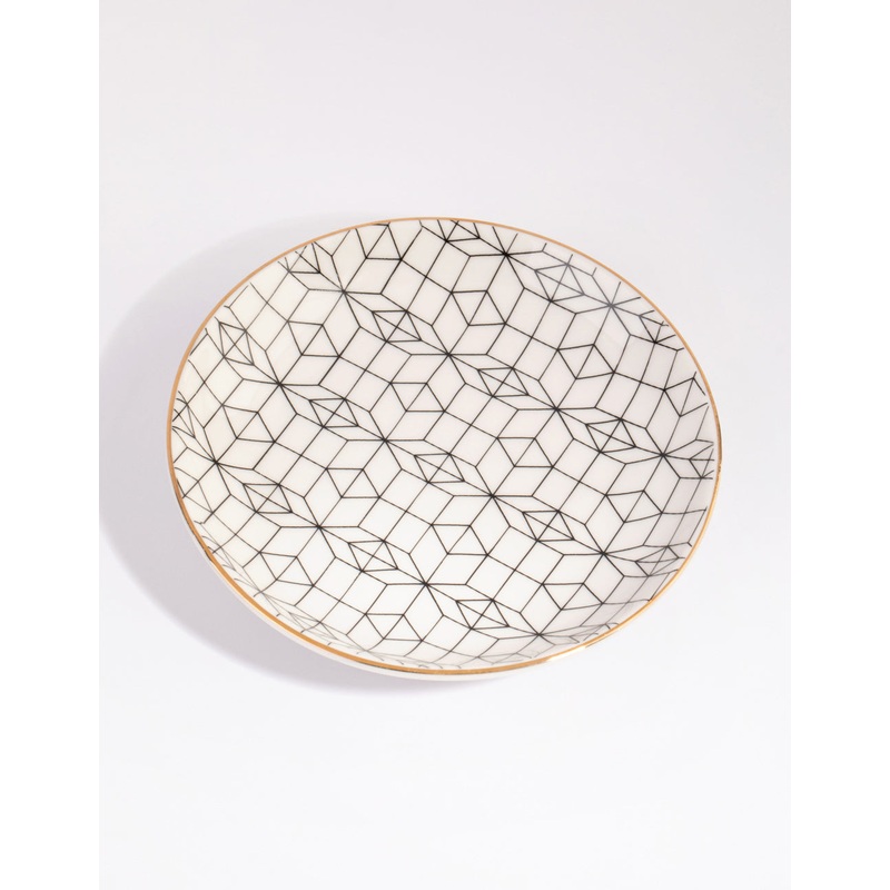 Geometric Ceramic Trinket Tray