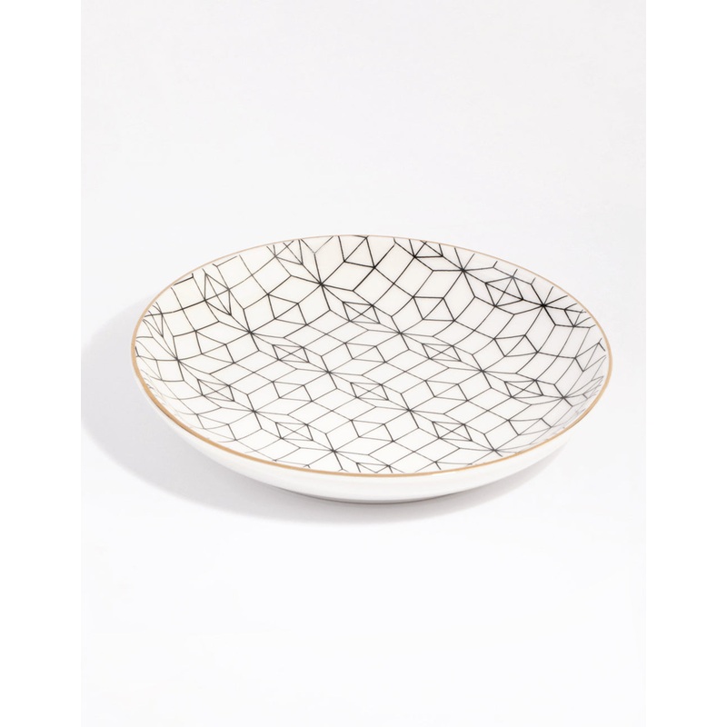 Geometric Ceramic Trinket Tray
