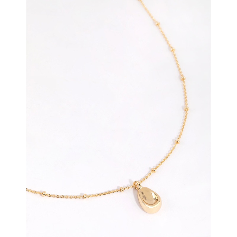 Gold Plated Dainty Oval Necklace