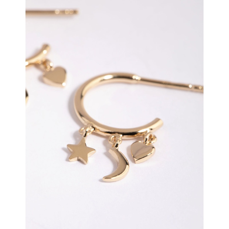 Gold Plated Sterling Silver Stellar Hoop Earrings