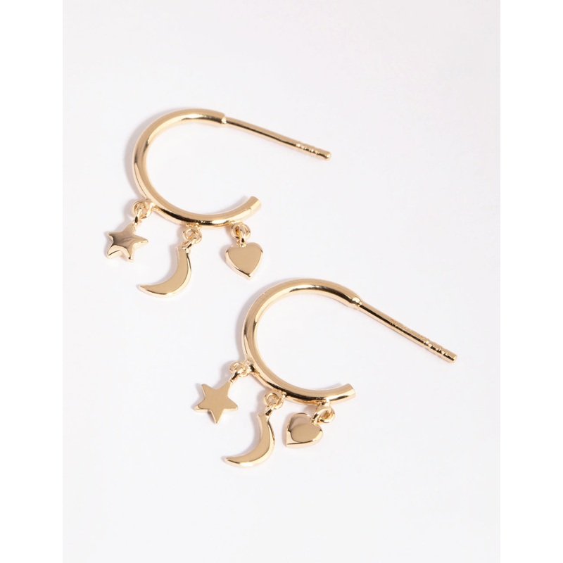 Gold Plated Sterling Silver Stellar Hoop Earrings
