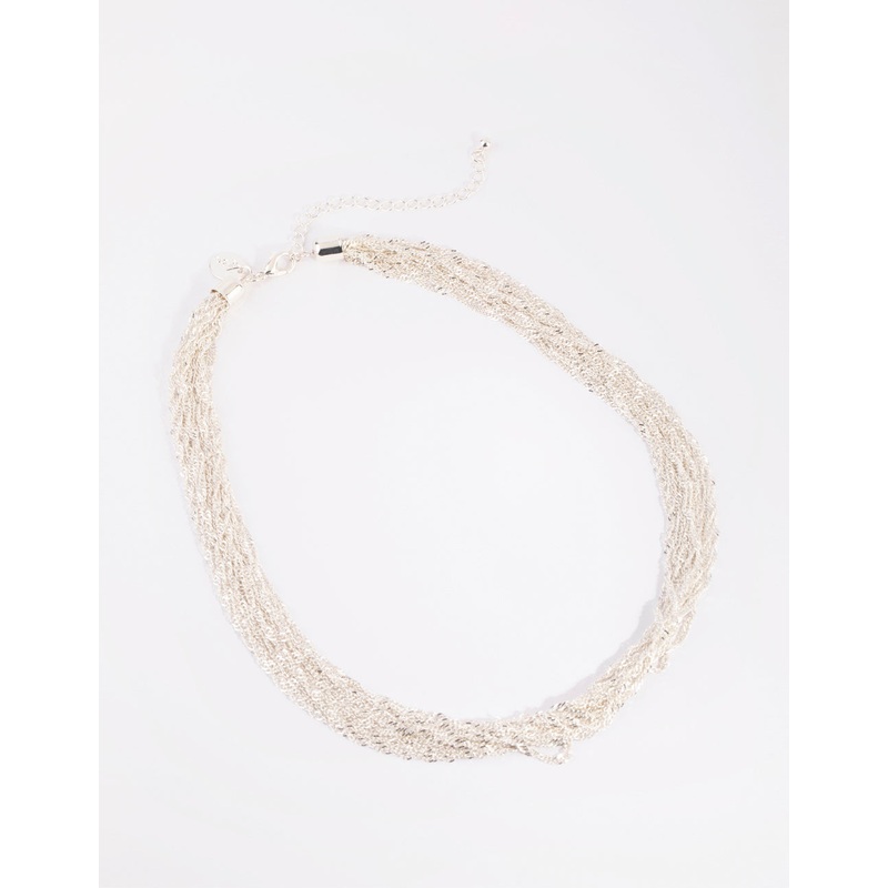 Silver Fine Twisted Chain Necklace