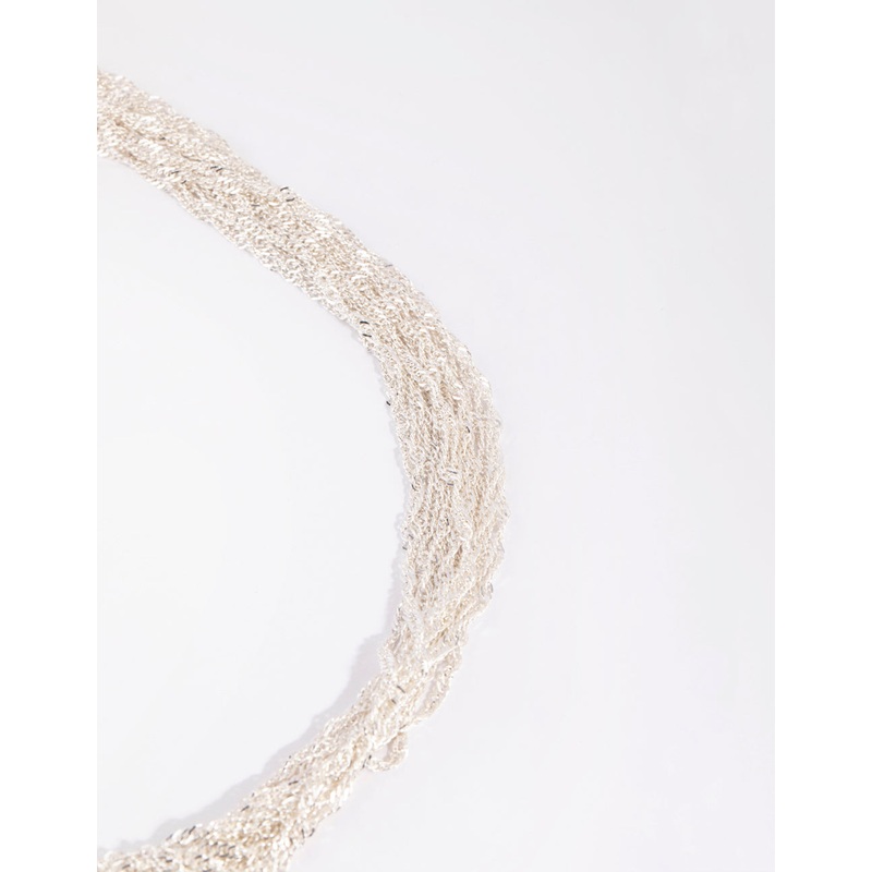Silver Fine Twisted Chain Necklace