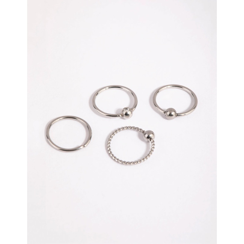 Surgical Steel Textured Nose Ring 4-Pack