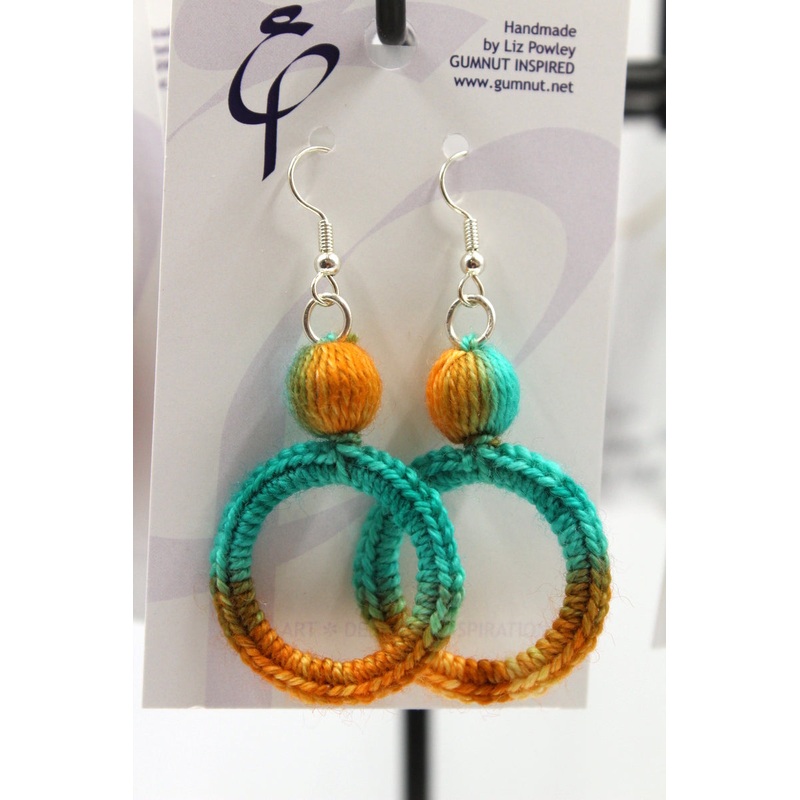 Earrings – Crochet Hoops – Mouldy Mandarin