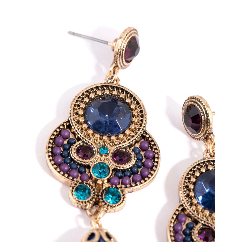 Gold Cleopatra Drop Earrings