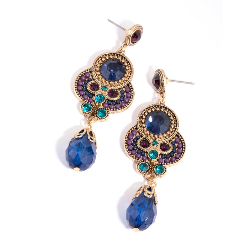 Gold Cleopatra Drop Earrings