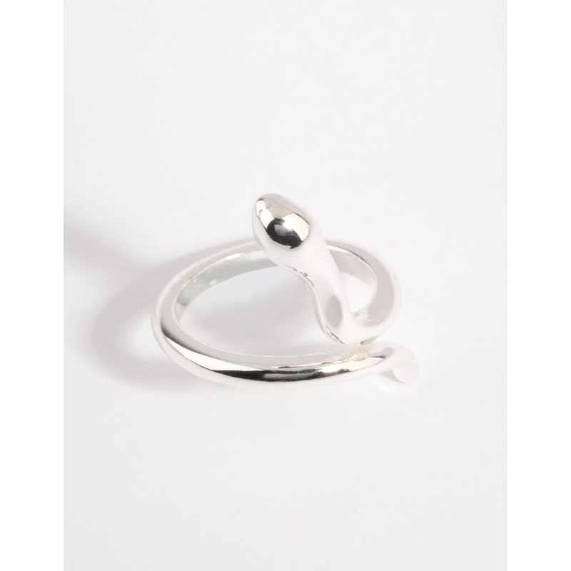 Silver Smooth Snake Ring|SM|ML