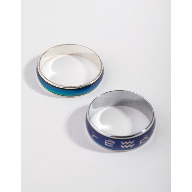 Silver Symbol Mood Ring Set|SM|ML