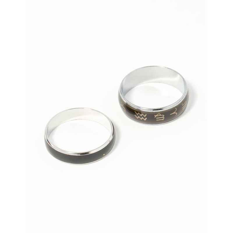 Silver Symbol Mood Ring Set|SM|ML