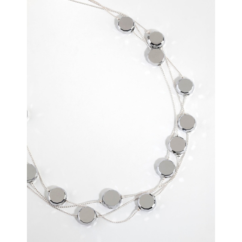 Silver Layered Station Necklace