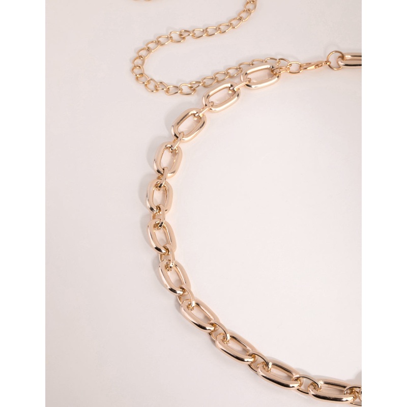 Gold Oval Link Belt